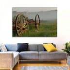 Weathered Wagon in Morning Mist Wall Art