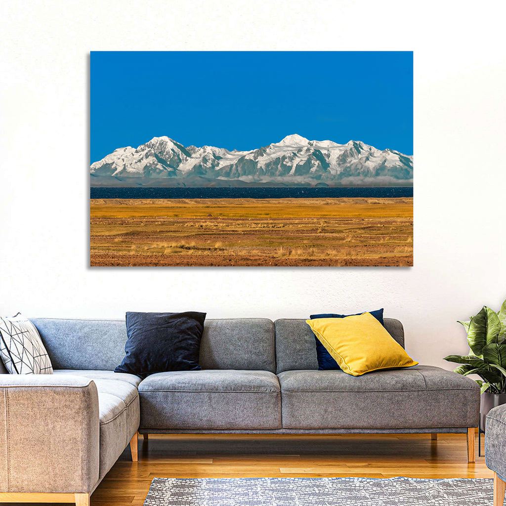 Snow-capped Peaks Over Lake Titicaca Wall Art