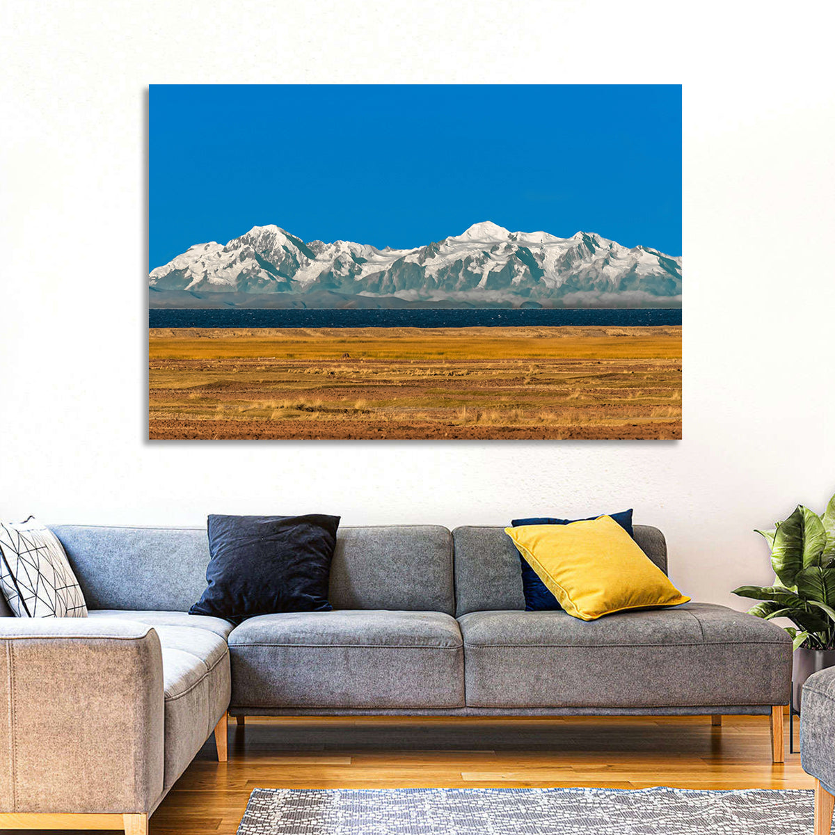 Snow-capped Peaks Over Lake Titicaca Wall Art