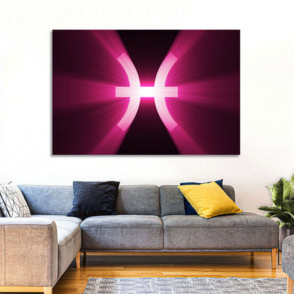 Magenta Pisces Symbol Wall Art