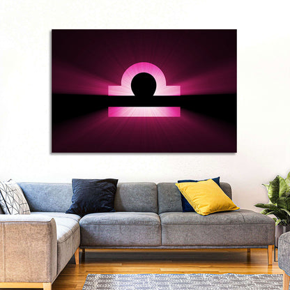 Libra Symbol Neon Glow Wall Art