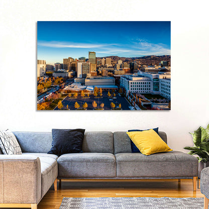 Salt Lake City Skyline at Golden Hour Wall Art