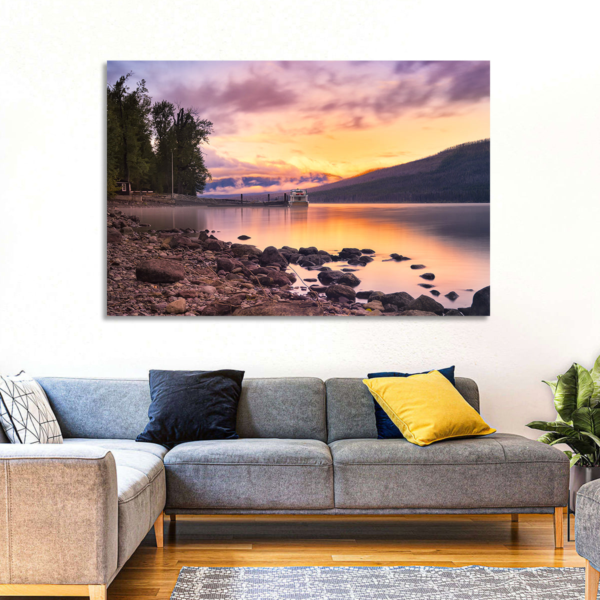 Lake Mcdonald Sunset Reflection Wall Art