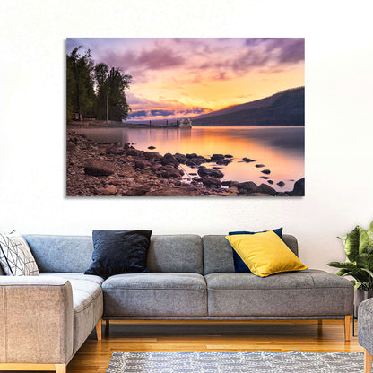 Lake Mcdonald Sunset Reflection Wall Art