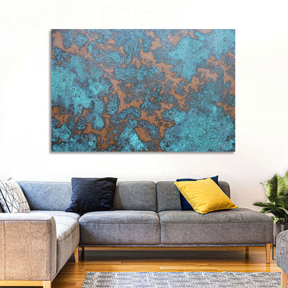 Oxidized Copper Patina Abstract Wall Art
