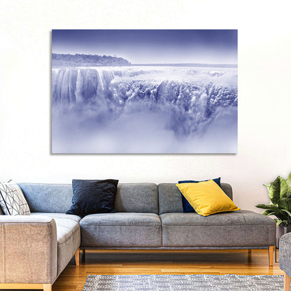 Iguazu Falls Blue Monochrome Wall Art