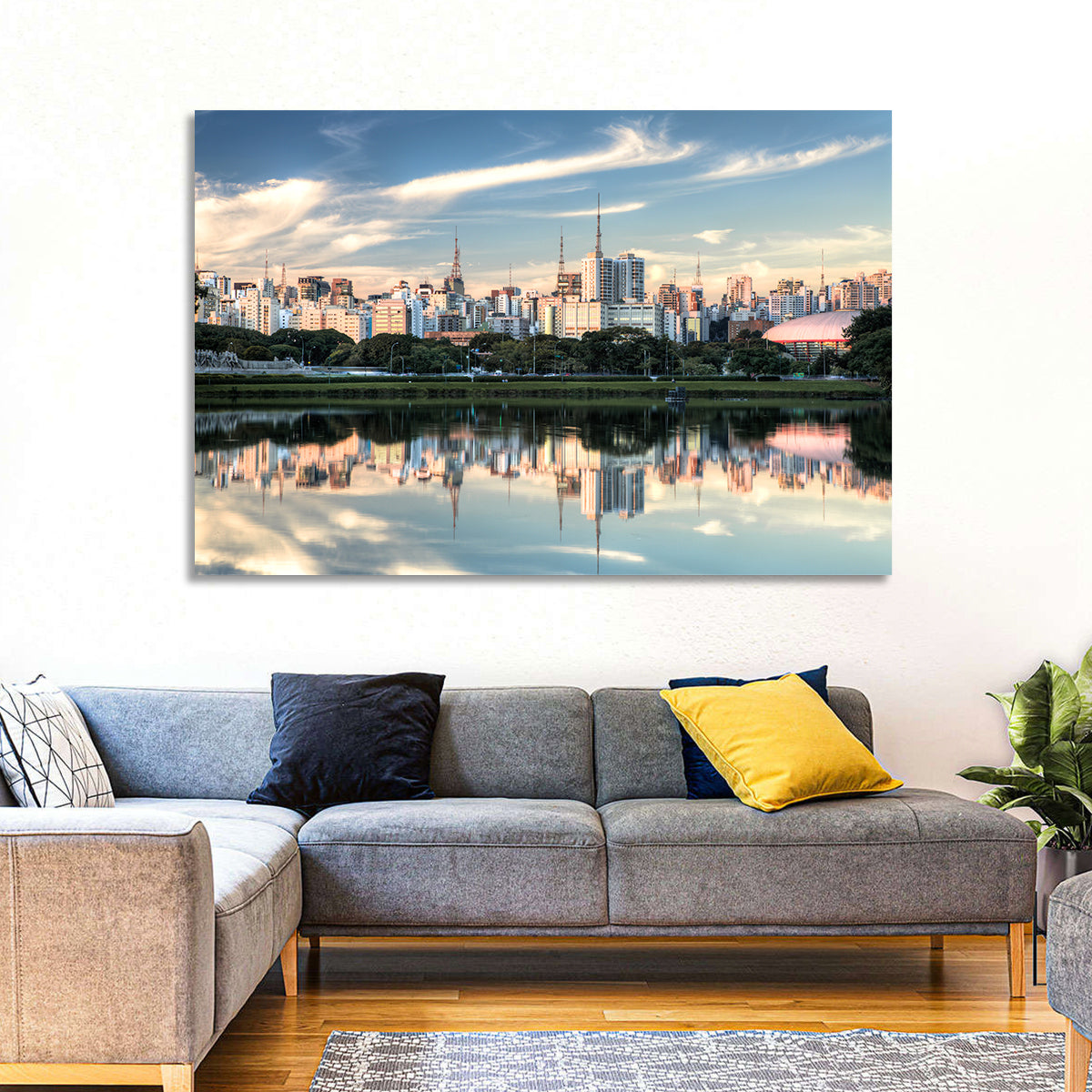 Ibirapuera Park Golden Hour Reflection Wall Art