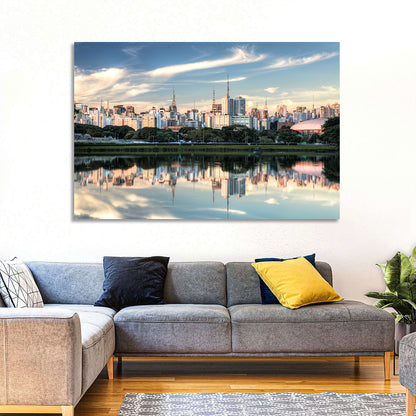 Ibirapuera Park Golden Hour Reflection Wall Art