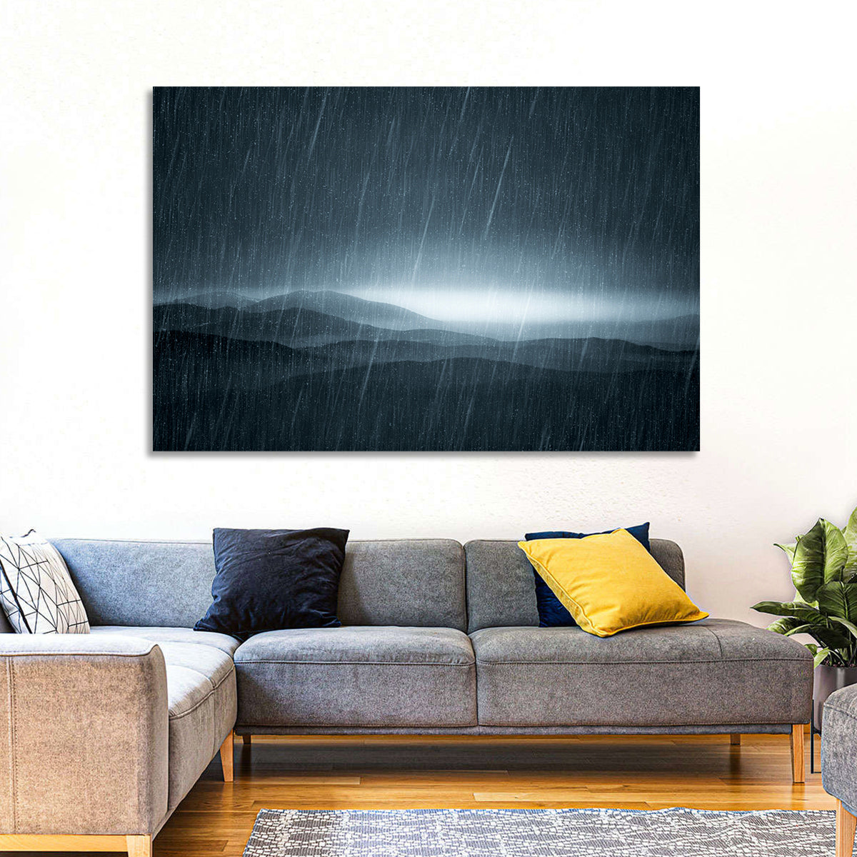 Rain Storm Over Mountains Wall Art