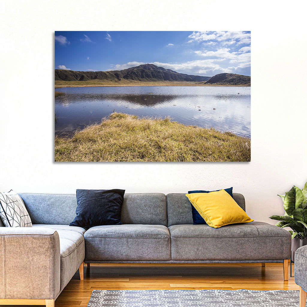 Mount Aso Lake Reflection Wall Art