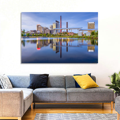 Birmingham Skyline Reflection at Twilight Wall Art
