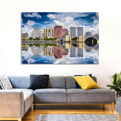 West Palm Beach Skyline Reflection Wall Art