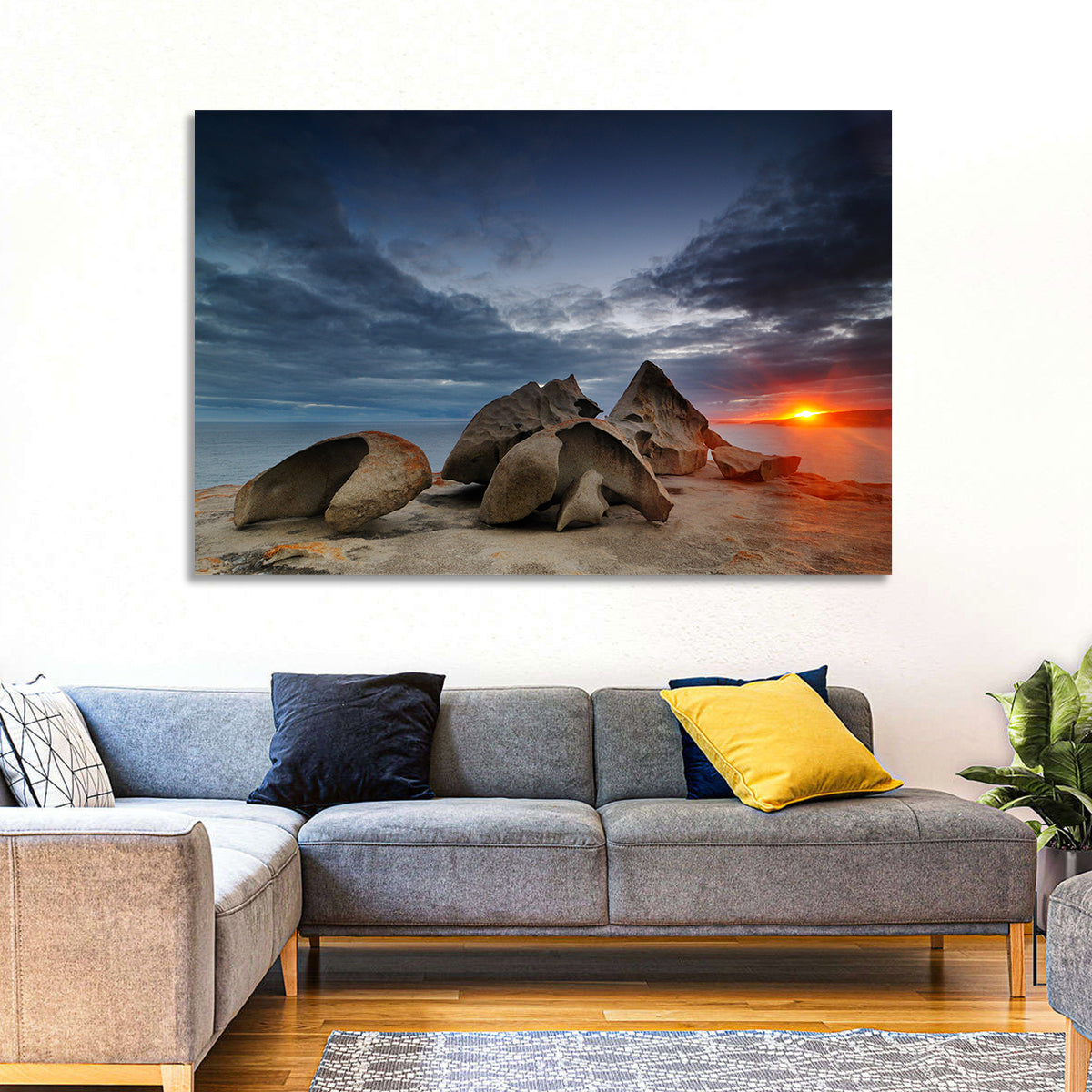 Remarkable Rocks Sunset, Kangaroo Island Wall Art in a room, landscape