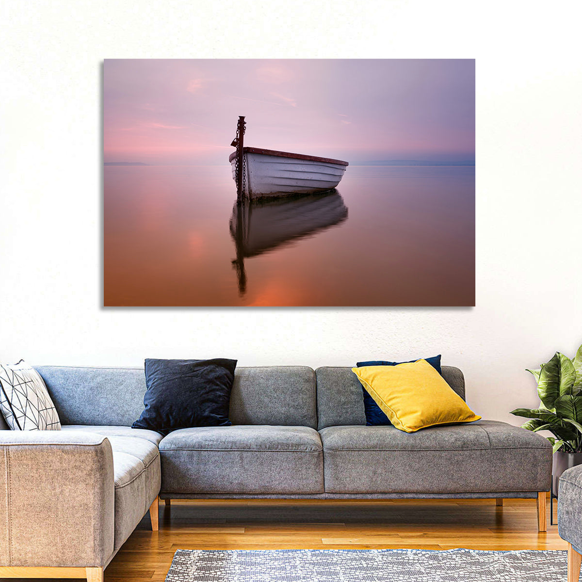 Pastel Boat Reflection Wall Art