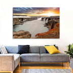 Selfoss Waterfall at Sunset Wall Art