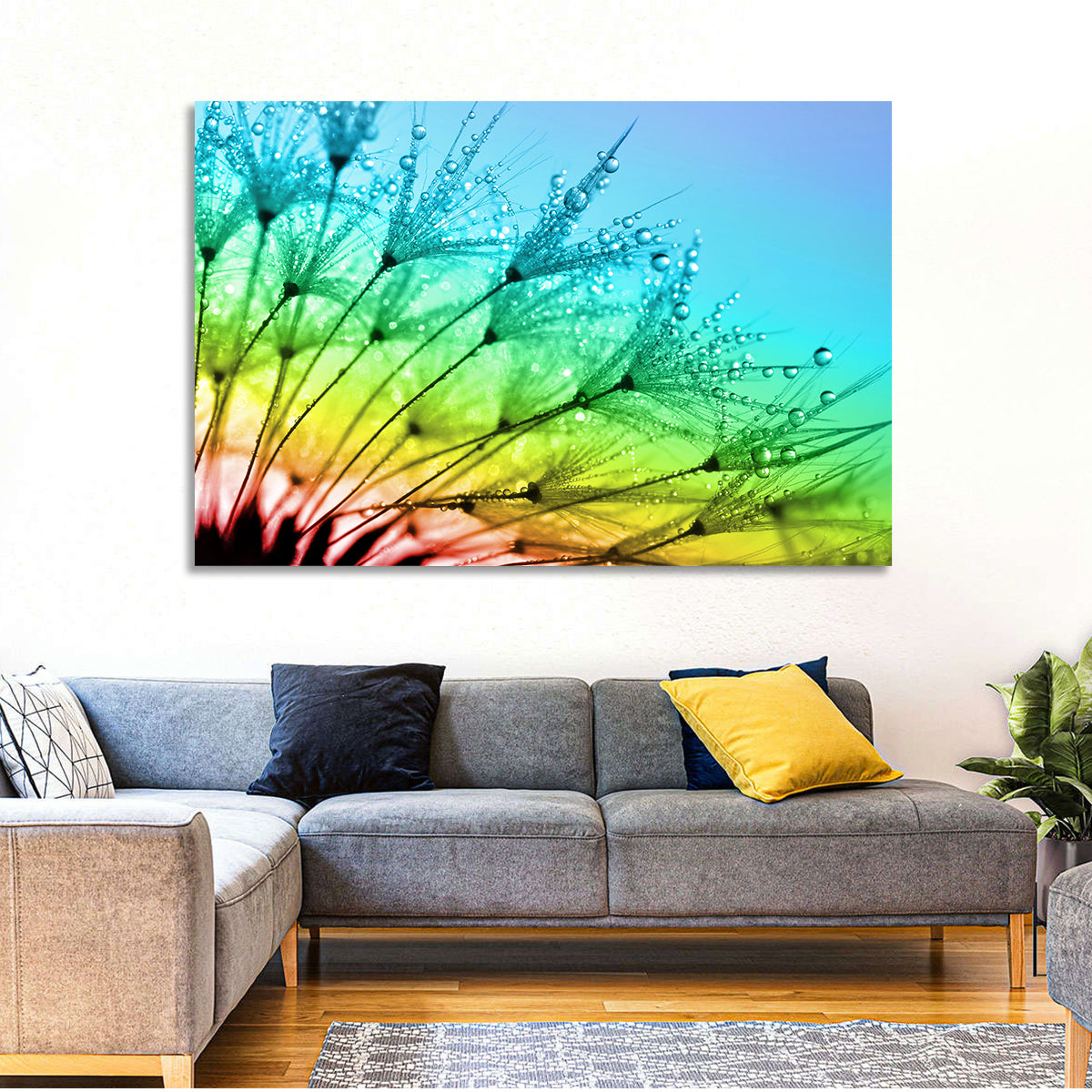 Dewy Dandelion Close-up Wall Art