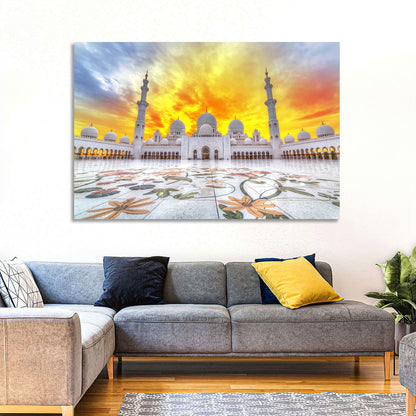 Sheikh Zayed Grand Mosque at Sunset Wall Art