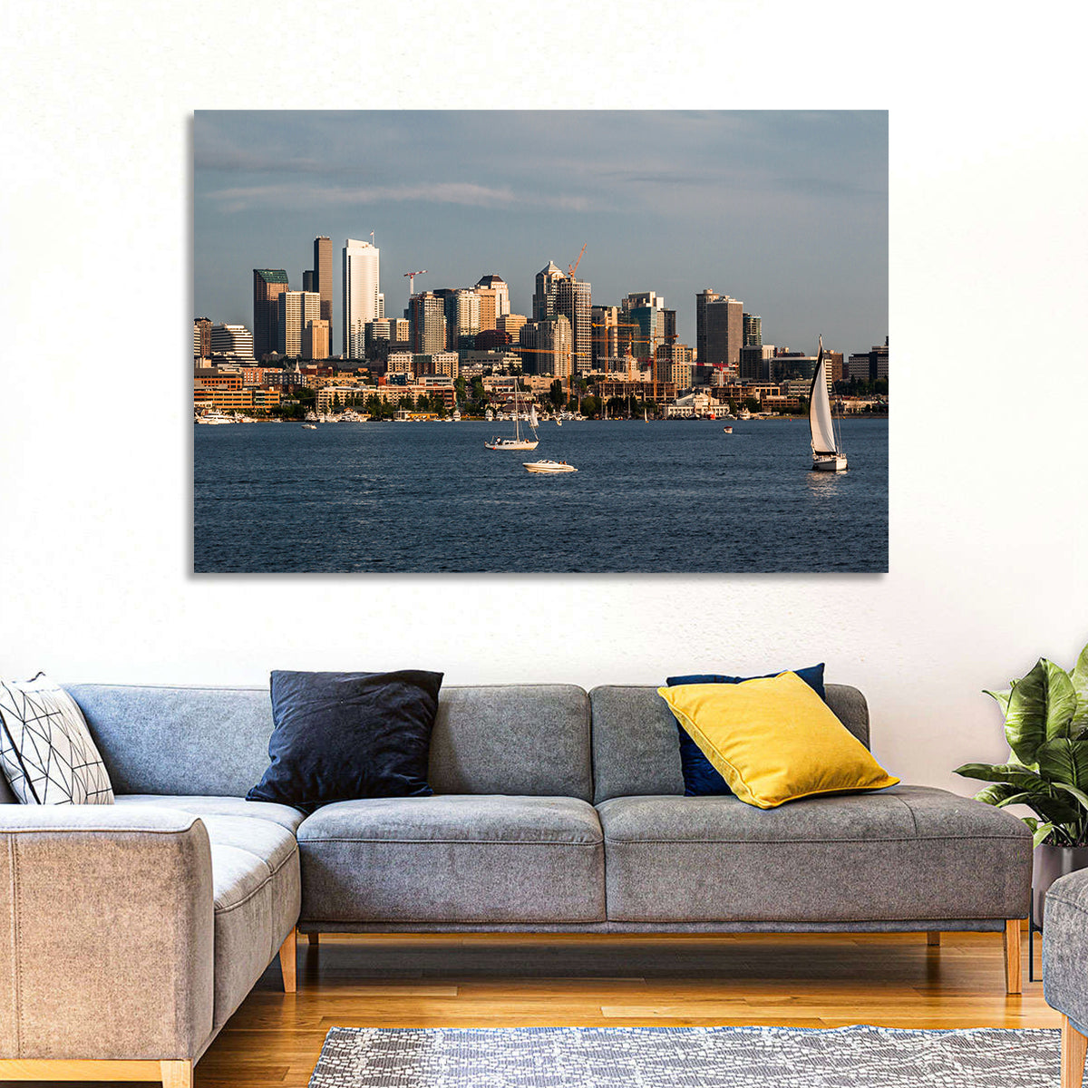 Seattle Skyline at Golden Hour Wall Art