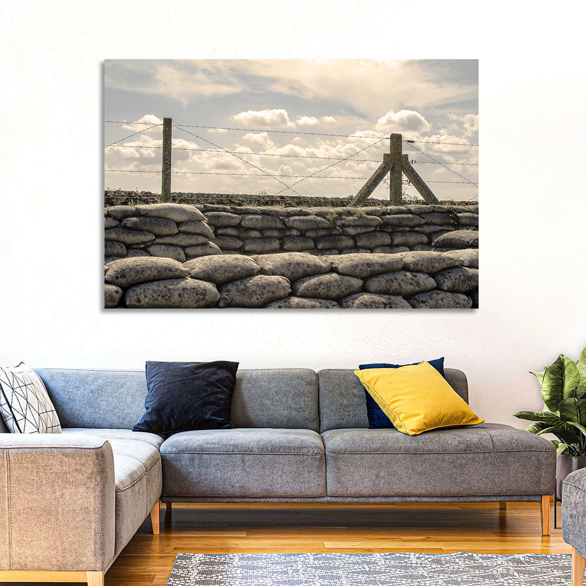 Wwi Trench with Sandbags Wall Art