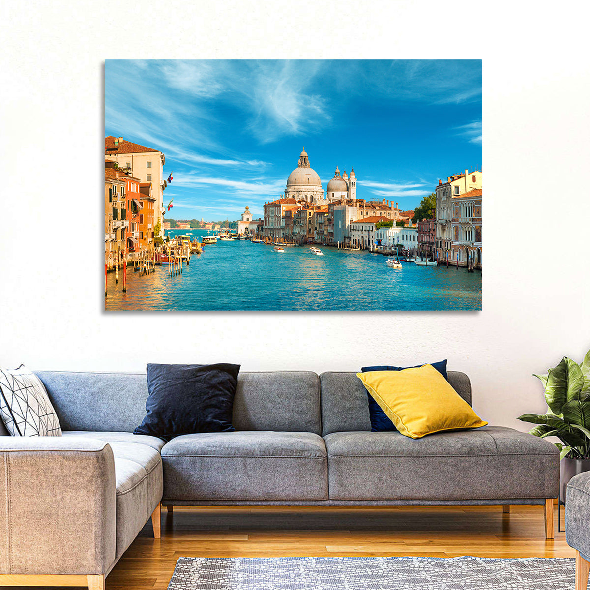 Venice Grand Canal and Santa Maria Della Salute Wall Art in a room, landscape