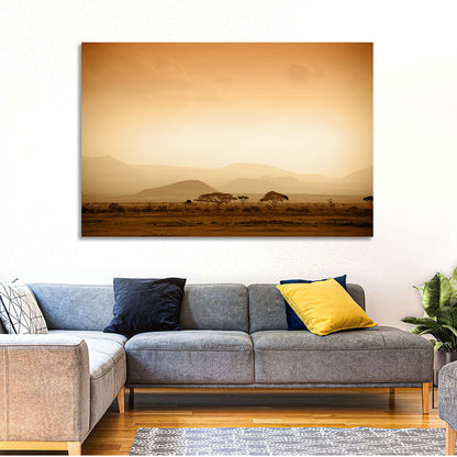 Hazy Savannah at Dawn Wall Art