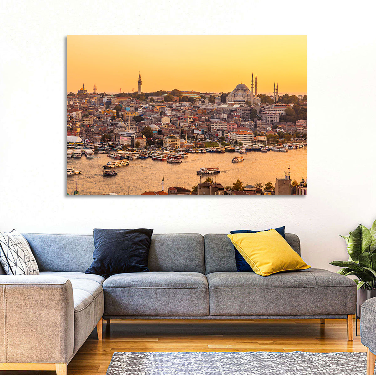 Golden Horn Bay, Istanbul Wall Art in a room, landscape