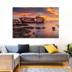 Shipwreck at Sunset Wall Art
