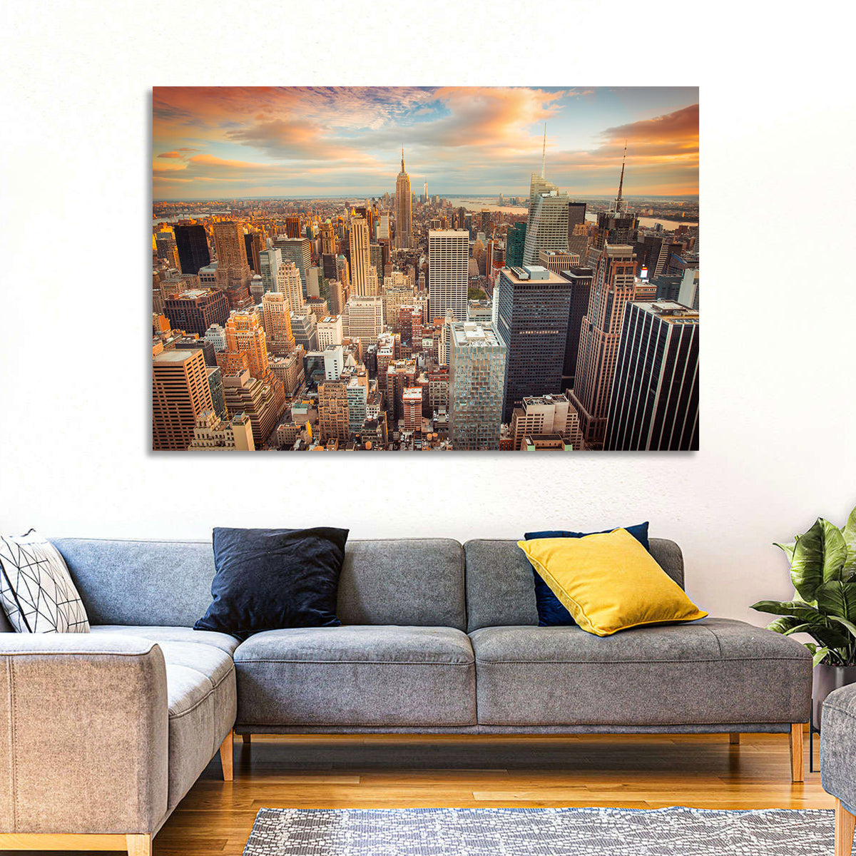 Midtown Manhattan Skyline at Sunset Wall Art