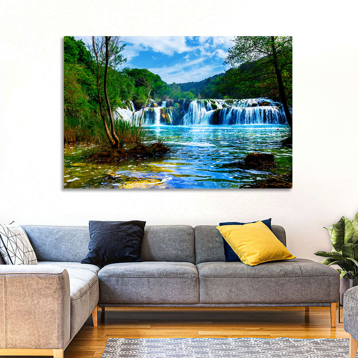 Skradinski Buk Waterfall, Krka Wall Art in a room, landscape