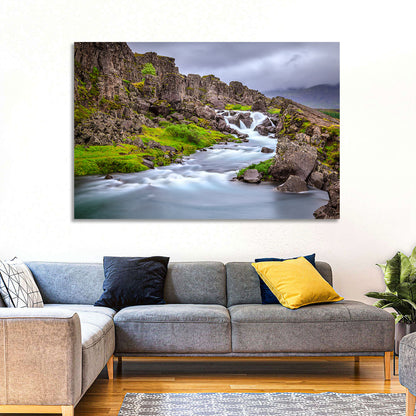 Öxarárfoss Stream, Þingvellir Wall Art