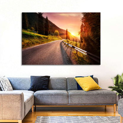 Golden Hour Mountain Road Wall Art