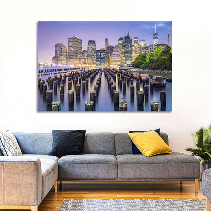 Manhattan Skyline at Twilight Wall Art