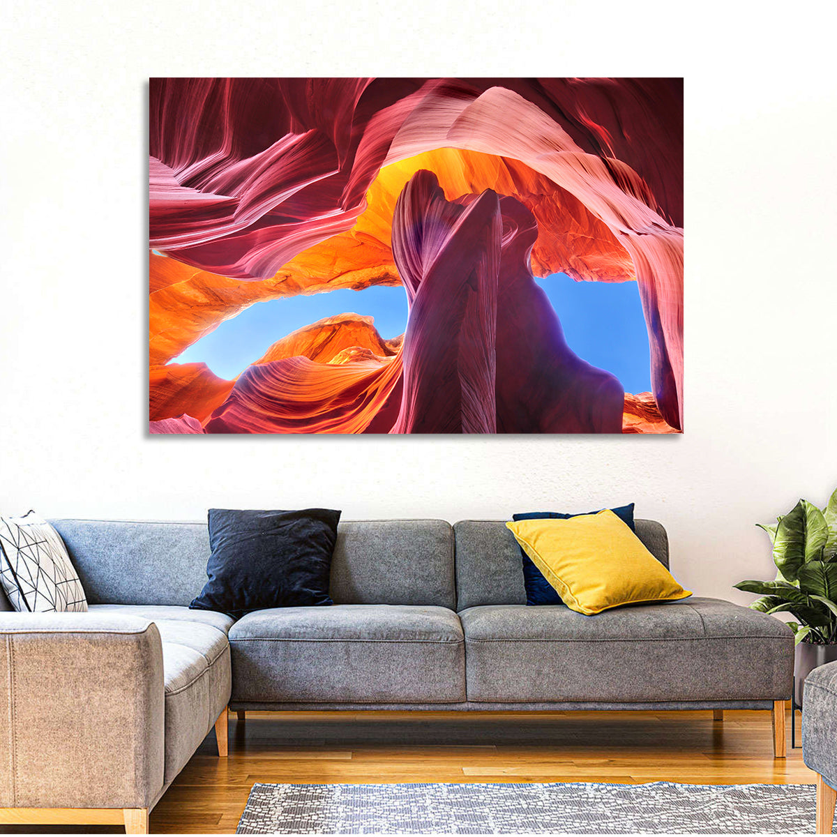 Antelope Canyon Wall Art in a room, landscape