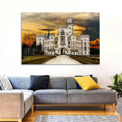 Hluboká Castle at Sunset Wall Art