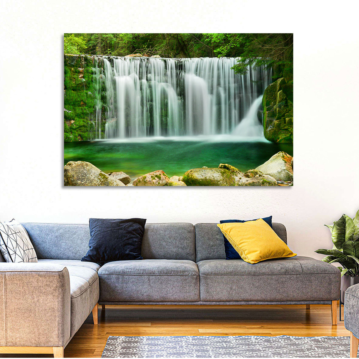 Emerald Lake Waterfall Wall Art