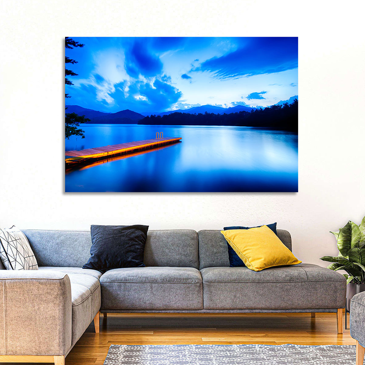 Lake Santeetlah Pier at Dusk Wall Art
