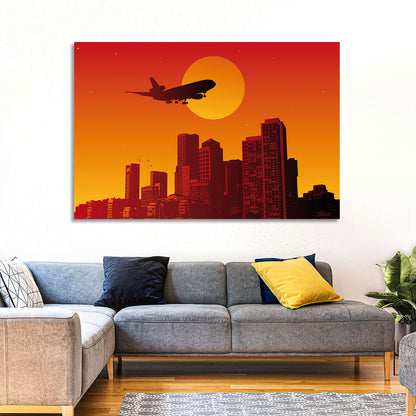 Tri Jet Sunset Skyline Wall Art