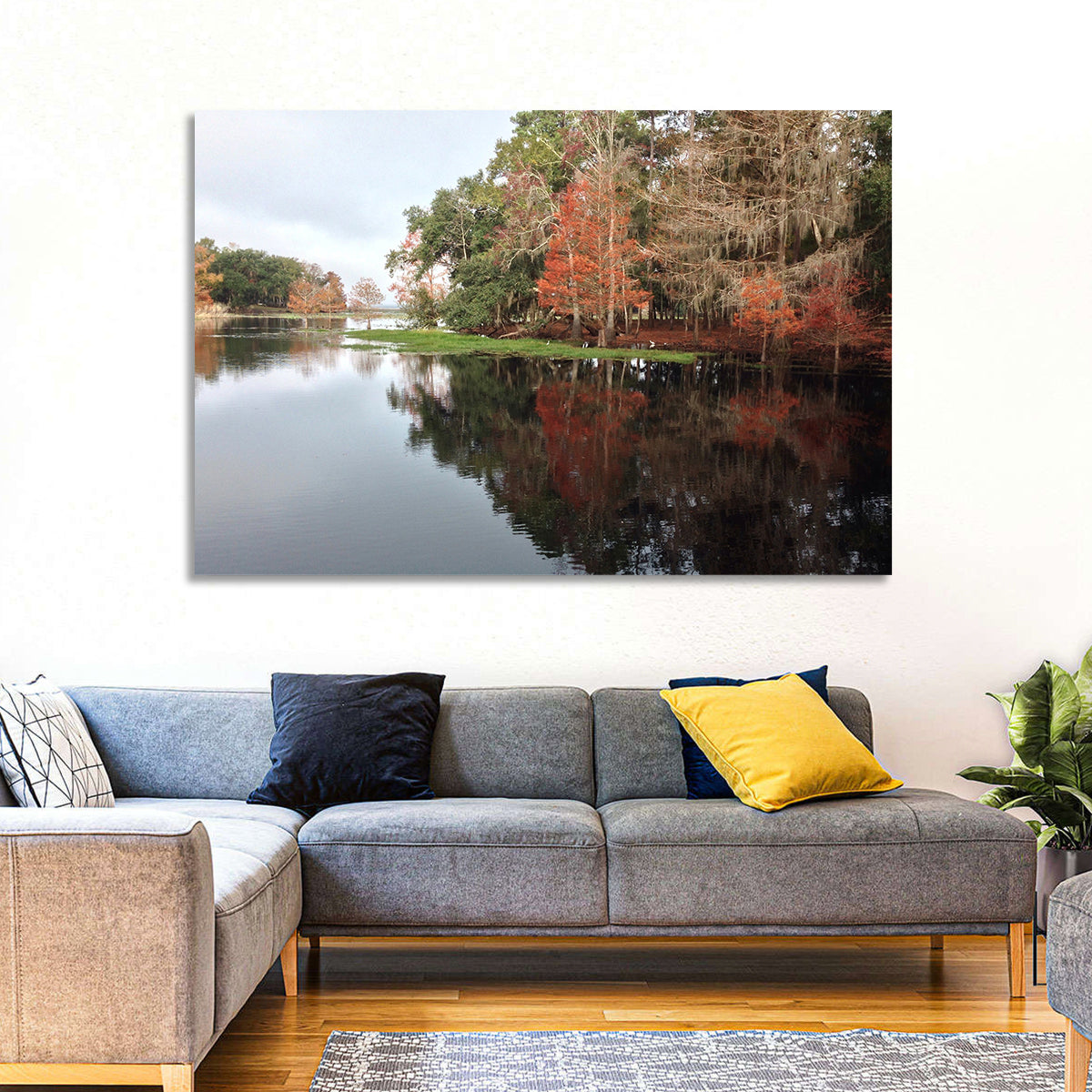 Autumn Lake Reflection Wall Art