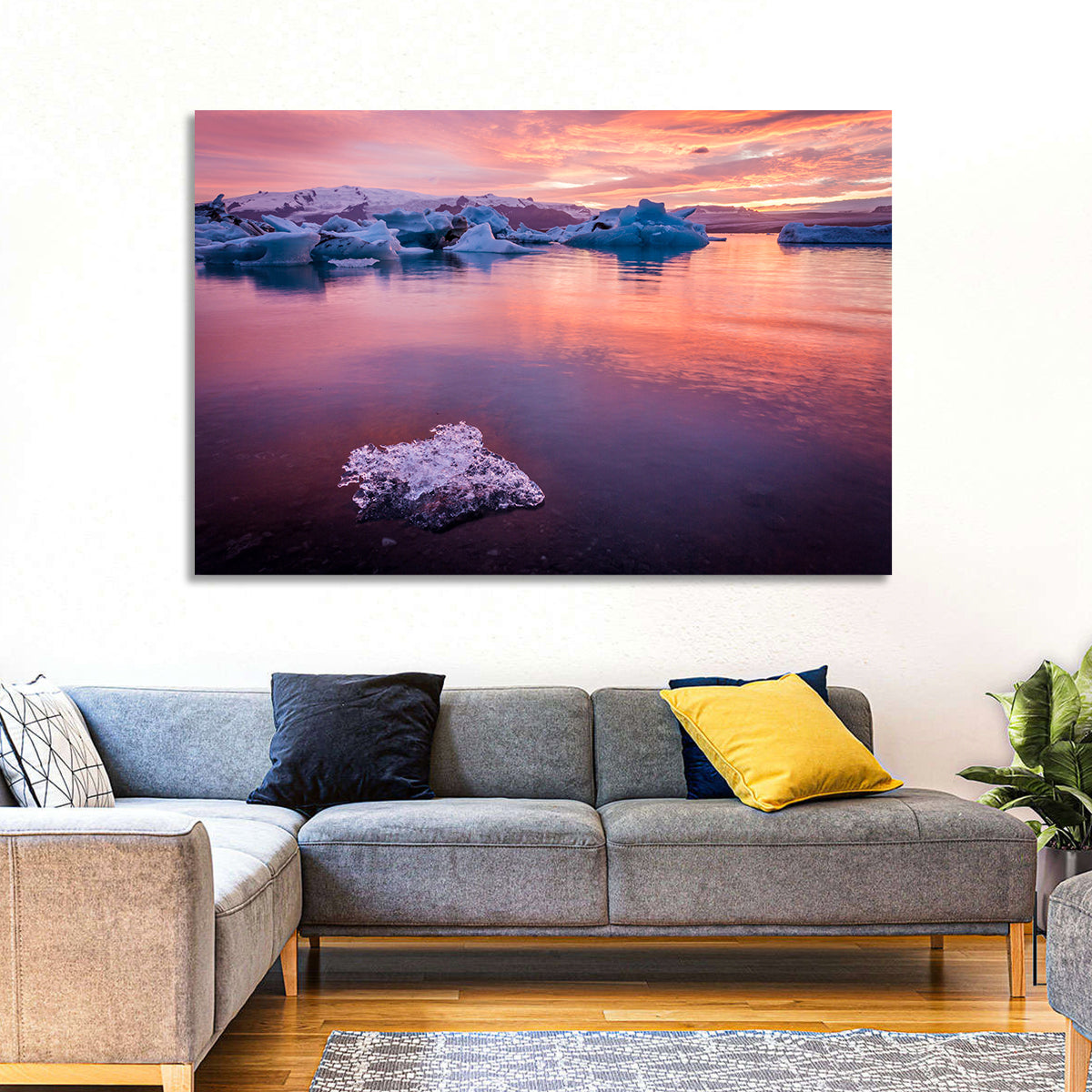 Jökulsárlón Dusk Lagoon Wall Art