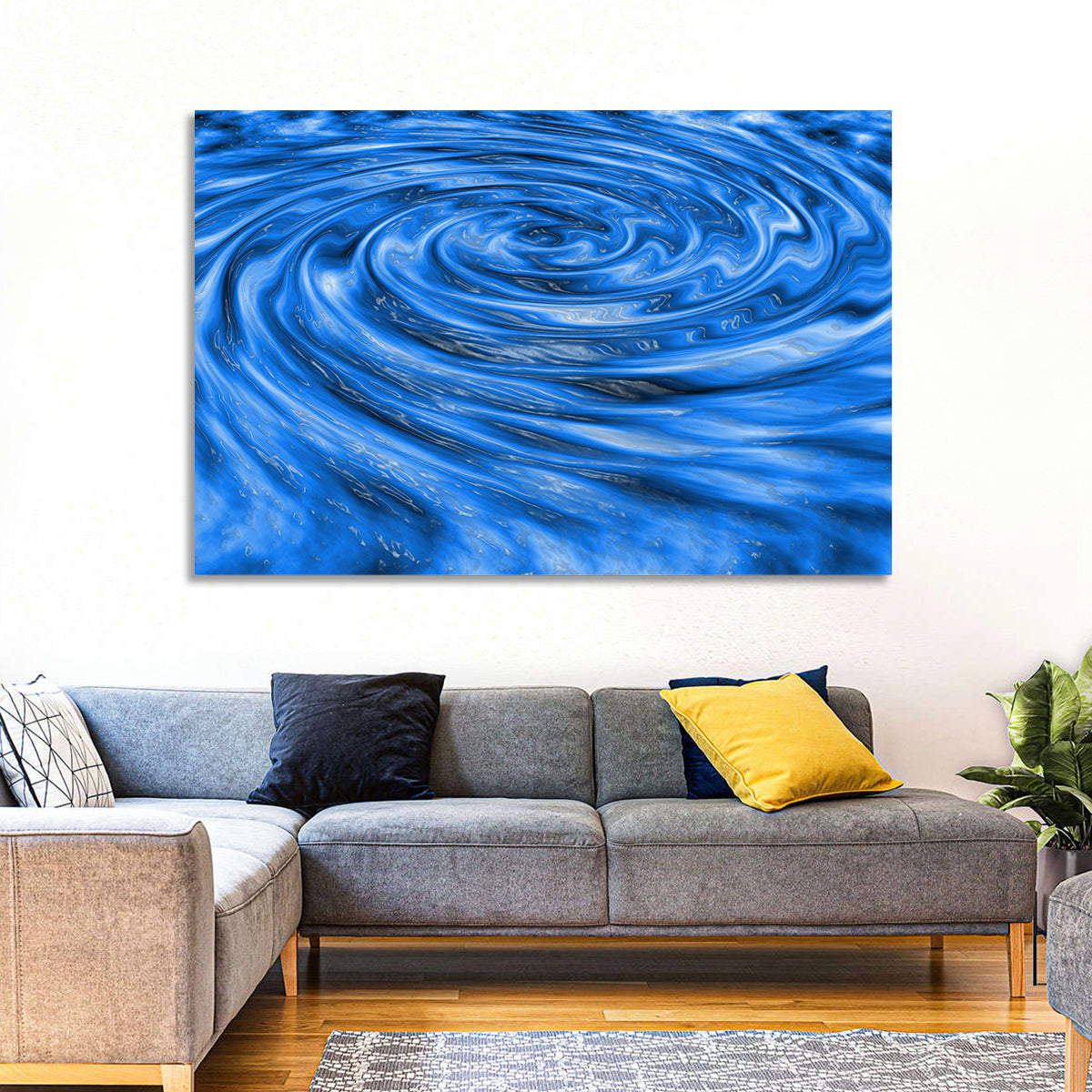 Azure Water Vortex Wall Art