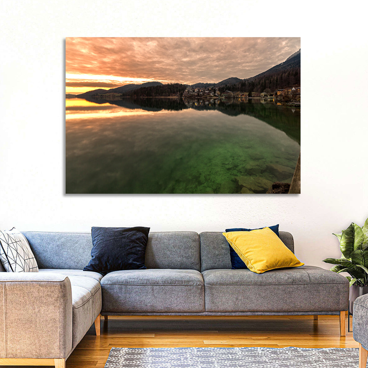Fuschlsee Pier at Sunset Wall Art