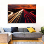 Sunset Highway Light Trails Wall Art