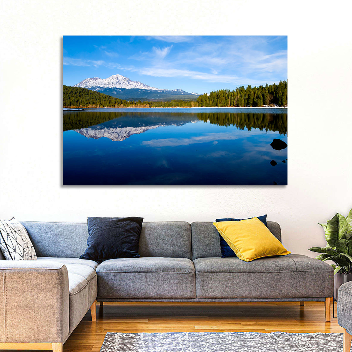 Northern California Snow Capped Lake Wall Art