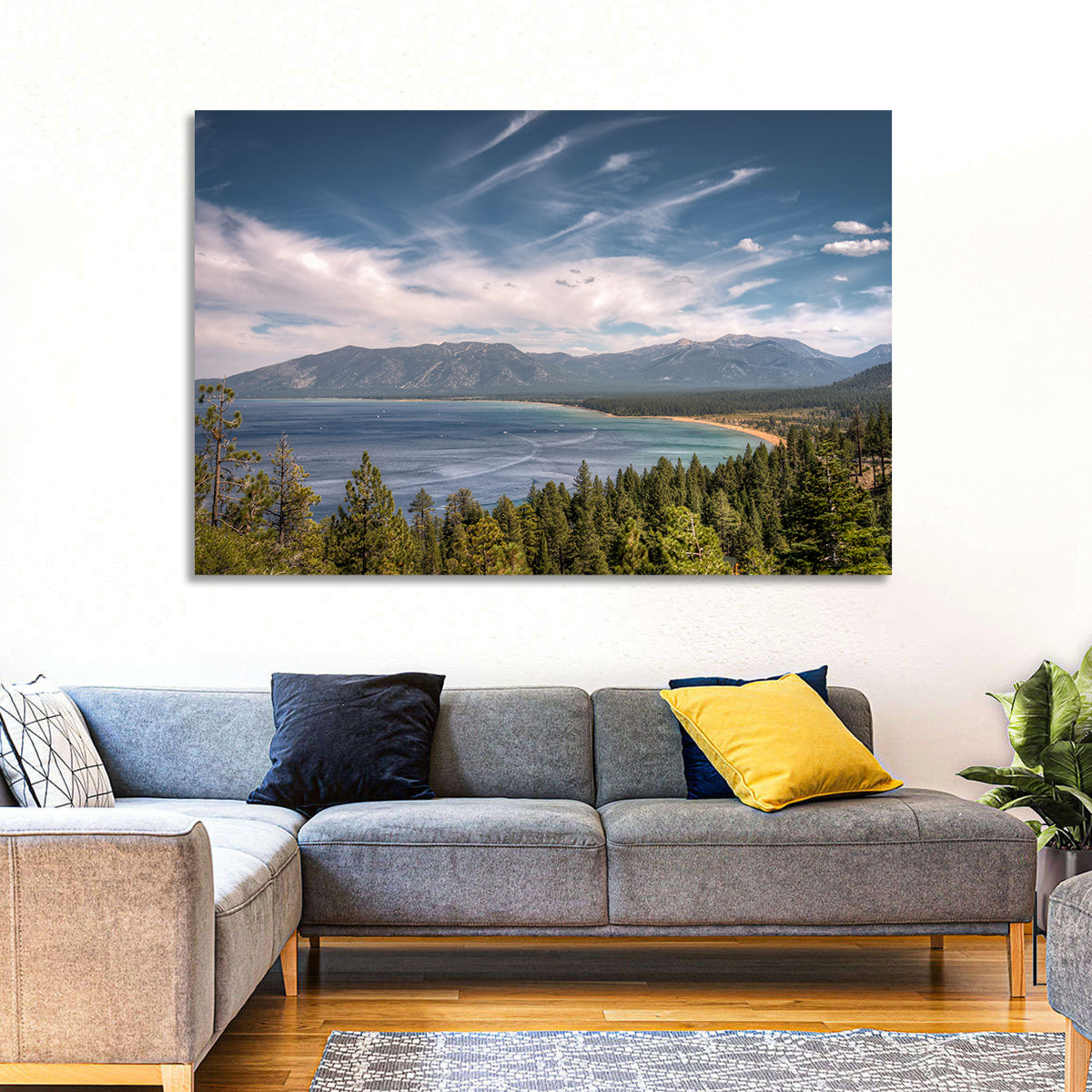 Pines Above a Blue Lake Wall Art