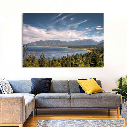 Pines Above a Blue Lake Wall Art