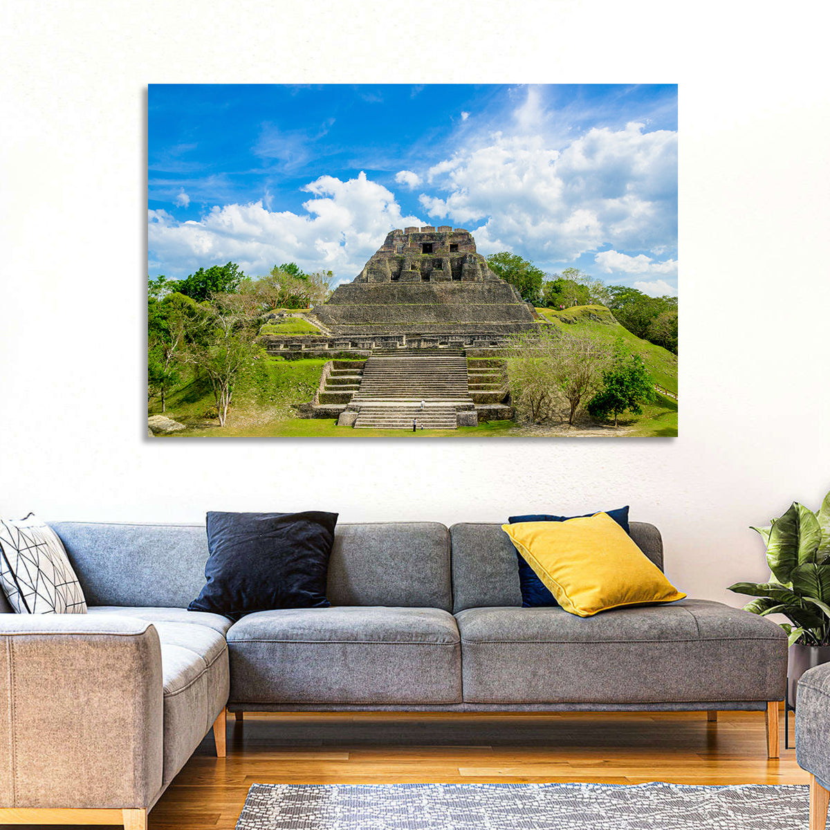 El Castillo at Xunantunich Wall Art in a room, landscape