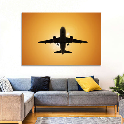 Sunset Jet Silhouette Wall Art