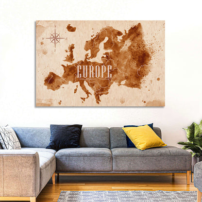 Retro Europe Map Wall Art