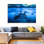 Boat and Wooden Pier Wall Art