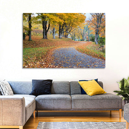 Autumn Road with Golden Canopy Wall Art